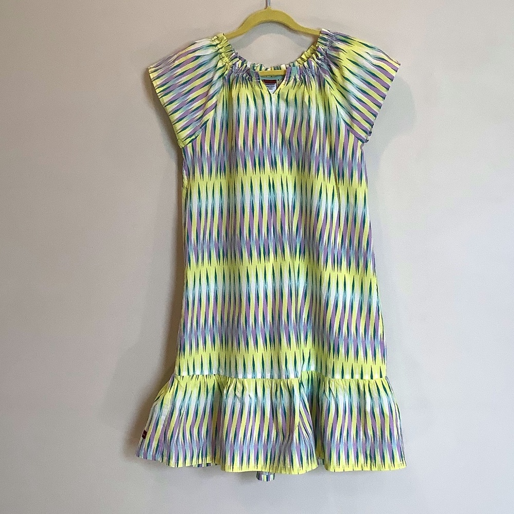 Tea Collection ruffle yellow printed dress